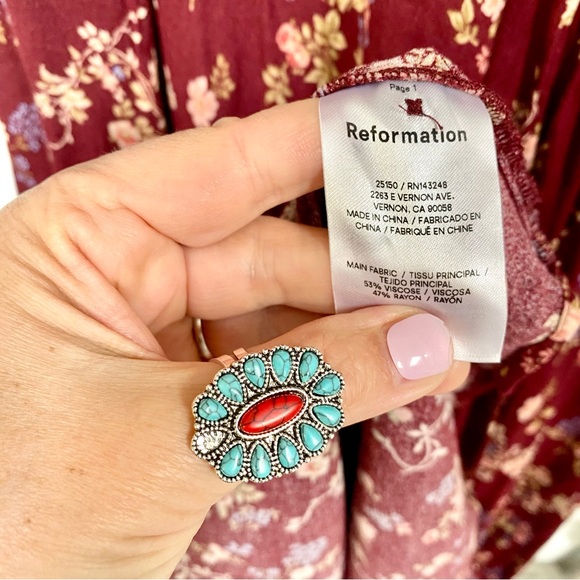 Reformation floral Fauna boho dress w prairie shabby chic vibe - Picture 13 of 15